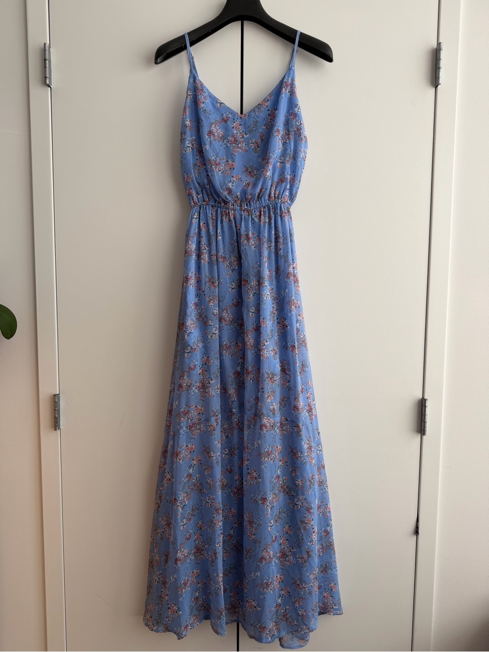 Abercrombie & Fitch Periwinkle Blue Floral Maxi Dress with Adjustible Straps